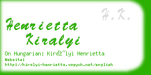 henrietta kiralyi business card